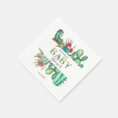 かわいい水色サボテン スタンダードカクテルナプキン (角)