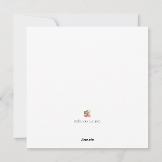 かわいい水色サンタ妊娠発表 シーズンカード (裏面)