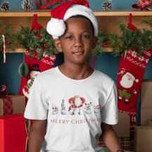 かわいい水色サンタ&雪だるまクリスマス