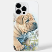 かわいい水色シャールペイ子犬 Case-Mate iPhoneケース (裏面)