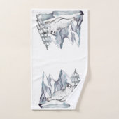 かわいい水色シールパインツリースノーブラーク白 バスタオルセット (ハンドタオル)