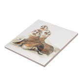 かわいい水色シール動物 タイル (側面)