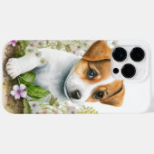 かわいい水色ジャックラッセルテリアパピードッグ Case-Mate iPhoneケース (裏面 (横))