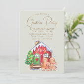 かわいい水色ジンジャーパン人をセージに 招待状 (スタンド正面)