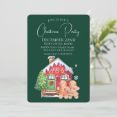 かわいい水色ジンジャーブレッドの人々を緑に 招待状 (スタンド正面)