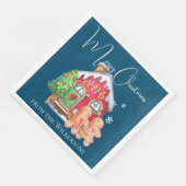 かわいい水色ジンジャーブレッドの人々を青で (コーナー)