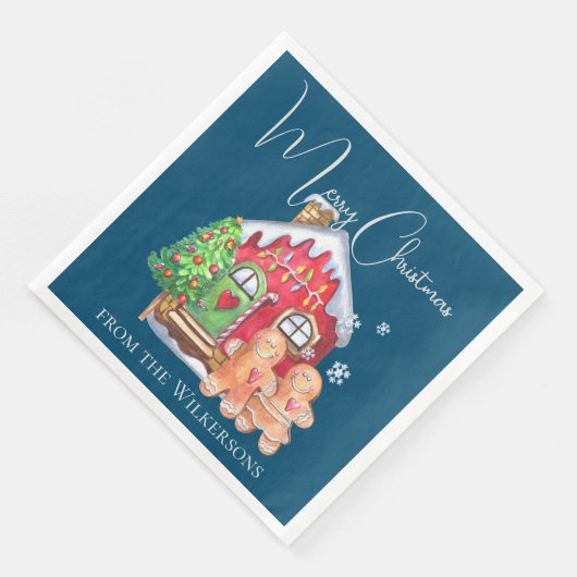 かわいい水色ジンジャーブレッドの人々を青で (コーナー)