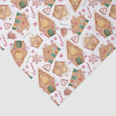 かわいい水色ジンジャーブレッドハウスホワイトクリスマス 薄葉紙 (詳細)