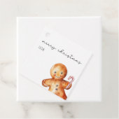 かわいい水色ジンジャーブレッドマンメリークリスマス フェイバータグ (インサイチュ)