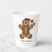 かわいい水色ジンジャーブレッド少女 紙コップ (裏面)