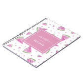 かわいい水色スイカ柄スイーツレシピ ノートブック (左側)