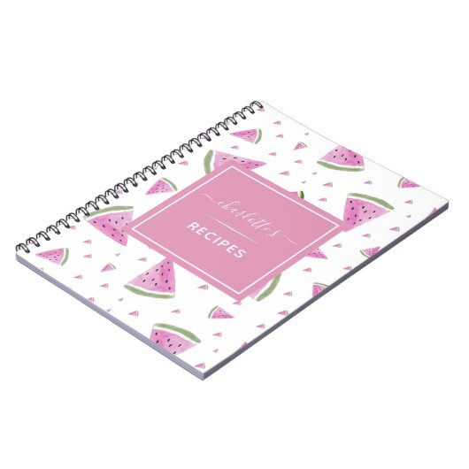 かわいい水色スイカ柄スイーツレシピ ノートブック (左側)
