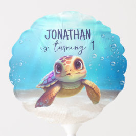 かわいい水色タートルザシーズン誕生日 バルーン