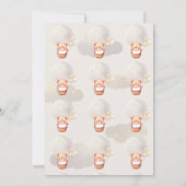 かわいい水色テディベアニュートラルベビーシャワー 招待状 (裏面)