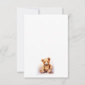 かわいい水色テディベア蜂蜜ポット赤ちゃんシャワー 招待状 (裏面)