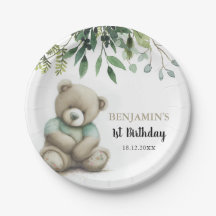 かわいい水色テディベア離れ誕生日任意の年齢