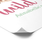 かわいい水色テペボホ1歳の誕生日 ポスター (角)