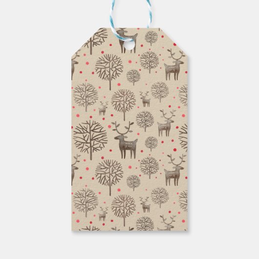 かわいい水色トナカイのアーストーンまたは任意の色 ギフトタグ (裏面)