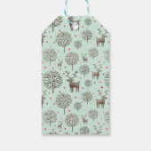 かわいい水色トナカイ海の緑または任意の色 ギフトタグ (裏面)