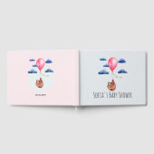 かわいい水色ナマケモノの母と名前ベビーシャワー ゲストブック (全面)