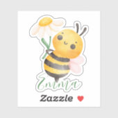 かわいい水色ハニービーの名前 シール (シート)