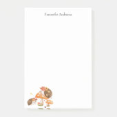 かわいい水色ハリネズミパーソナライズされた ポストイット (正面)