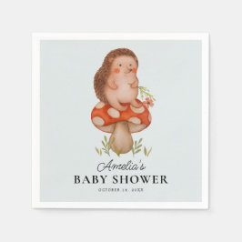 かわいい水色ハリネズミ青ベビーシャワー スタンダードカクテルナプキン