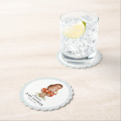 かわいい水色ハリネズミ青ベビーシャワー ペーパーコースター (インサイチュ)