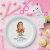 かわいい水色ハリネズミ青ベビーシャワー ペーパープレート (パーティー)