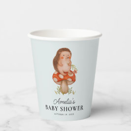 かわいい水色ハリネズミ青ベビーシャワー 紙コップ