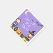 かわいい水色ハロウィーンの衣装キッズ スタンダードカクテルナプキン (角)