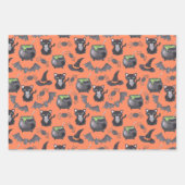 かわいい水色ハロウィーンの衣装キッズ ラッピングペーパーシート (正面2)