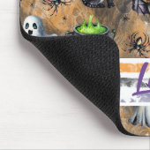 かわいい水色ハロウィーン幽霊猫こうもり マウスパッド (コーナー)