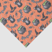 かわいい水色ハロウィーン猫と大釜 薄葉紙 (詳細)