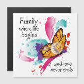 かわいい水色バタフライファミリーライフ引用文 (正面/裏面)