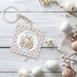 かわいい水色バニーイースター キーホルダー