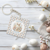 かわいい水色バニーイースター キーホルダー