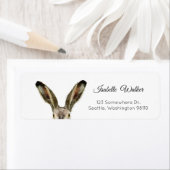 かわいい水色バニーウサギ ラベル (インサイチュ)