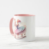 かわいい水色バレリナマシルエットマグ マグカップ (正面左)