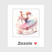 かわいい水色バレリーナマムシルエットシール シール (シート)