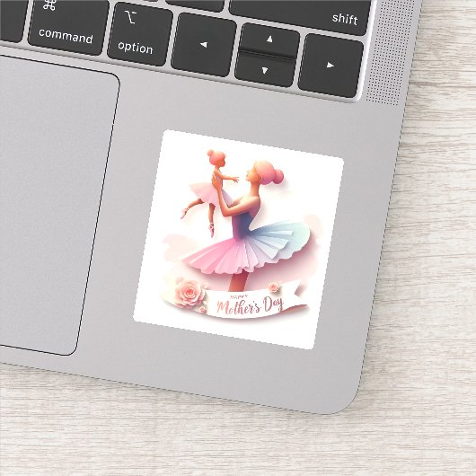 かわいい水色バレリーナマムシルエットシール シール (詳細)