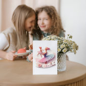 かわいい水色バレリーナ母はがき ポストカード