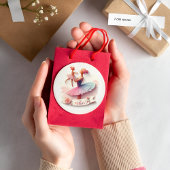 かわいい水色バレリーナ母ラウンドステッカー ラウンドシール