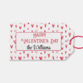 かわいい水色バレンタインデーハートギフトラベル ギフトタグ (正面(横))