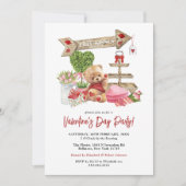 かわいい水色バレンタインデーパーティの招待状 招待状 (正面)