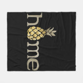 かわいい水色パイナップルホームデコール フリースブランケット (正面(横))