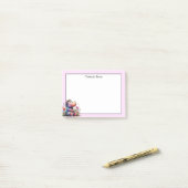 かわいい水色ヒッポ ポストイット (デスク上)