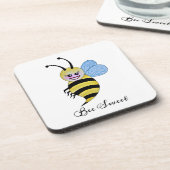 かわいい水色ビーとハッピースマイル コースター (左側)