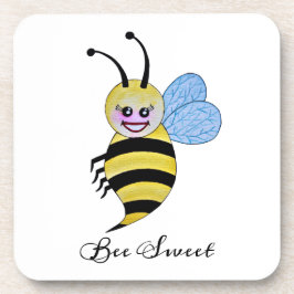 かわいい水色ビーとハッピースマイル コースター