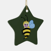 かわいい水色ビーとハッピースマイル セラミックオーナメント (右)